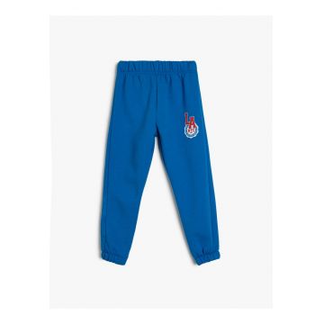 Pantaloni de trening din amestec de bumbac cu model grafic