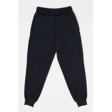 Pantaloni relaxed fit de trening cu benzi laterale cu logo