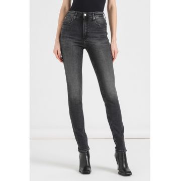 Blugi skinny cu talie inalta