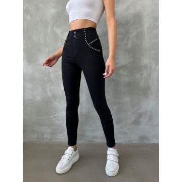 Blugi skinny elastici cu tinte și croială slim