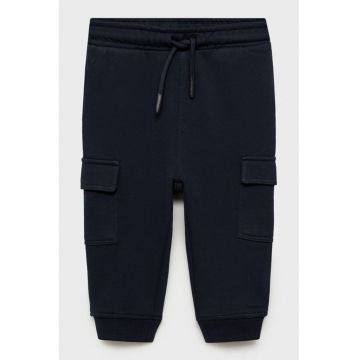 Pantaloni de trening cargo de bumbac cu snur