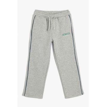 Pantaloni de trening din amestec de bumbac cu snur de ajustare