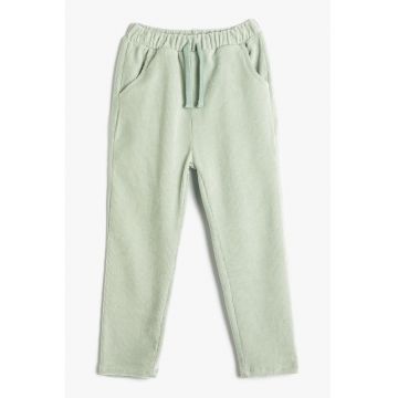 Pantaloni de trening striati cu snur de ajustare