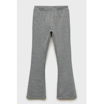 Pantaloni evazati cu model houndstooth