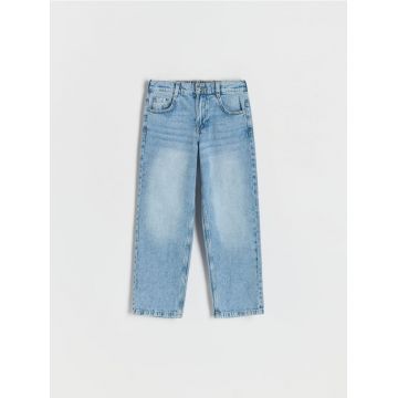 Reserved - Pantaloni straight clasici din denim - albastru