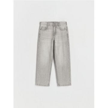 Reserved - Pantaloni straight clasici din denim - gri deschis