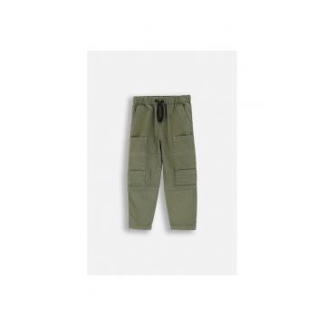 Pantaloni cargo cu talie ajustabila - Verde