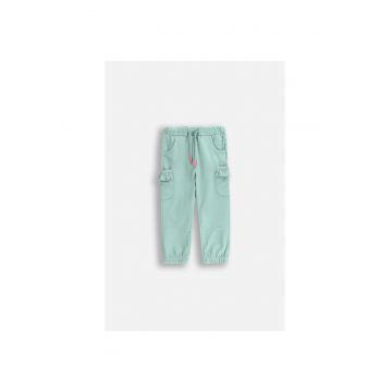 Pantaloni cargo cu talie elastica - Verde menta