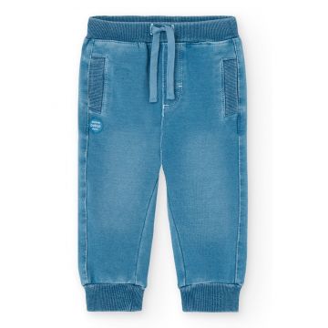 Pantaloni de denim sintetic cu snur