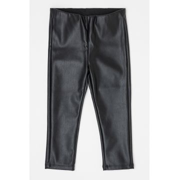 Pantaloni de piele ecologica cu talie elastica