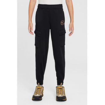 Pantaloni de trening cargo cu snur in talie