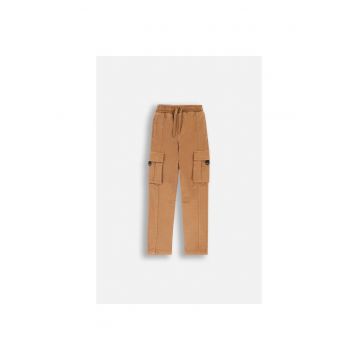 Pantaloni drepti cargo - Maro