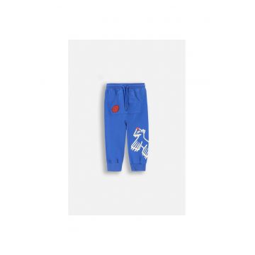 Pantaloni sport cu buzuar kangaroo - Albastru