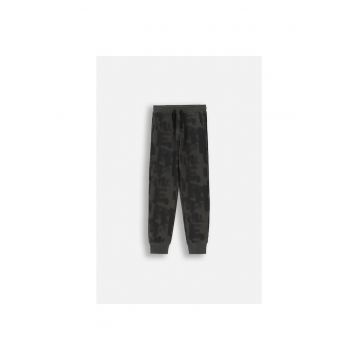 Pantaloni sport cu imprimeu text - Gri