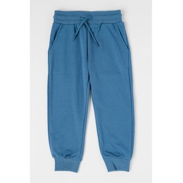 Pantaloni sport cu model uni si snur de ajustare