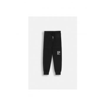 Pantaloni sport cu talie ajustabila - Negru