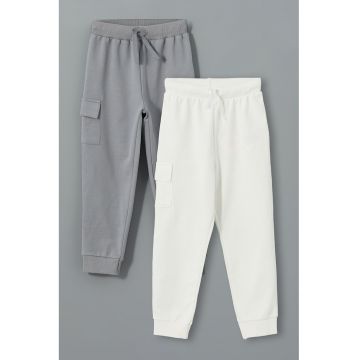 Set de pantaloni de trening uni cu snur - 2 perechi