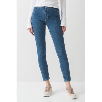 Blugi skinny cu talie inalta