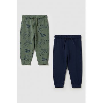 Pantaloni de trening din bumbac cu snur in talie - 2 perechi