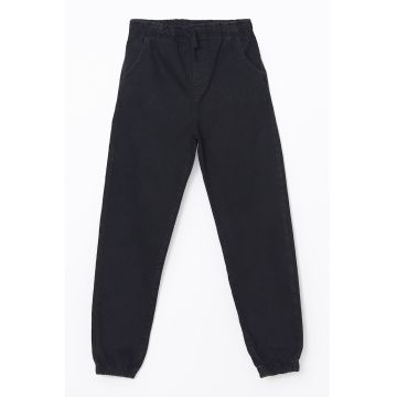 Pantaloni jogger de denim - cu snur