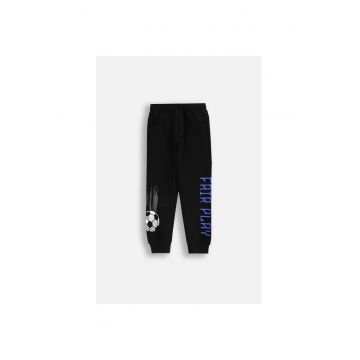 Pantaloni sport cu imprimeu - Negru