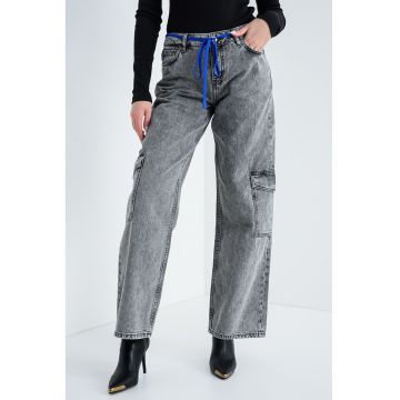 Blugi cargo cu croiala ampla Gamala Blugi cargo cu croiala ampla Gamala