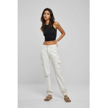 Blugi din amestec de bumbac organic cu buzunare cu clapa si talie joasa Blugi din amestec de bumbac organic cu buzunare cu clapa si talie joasa